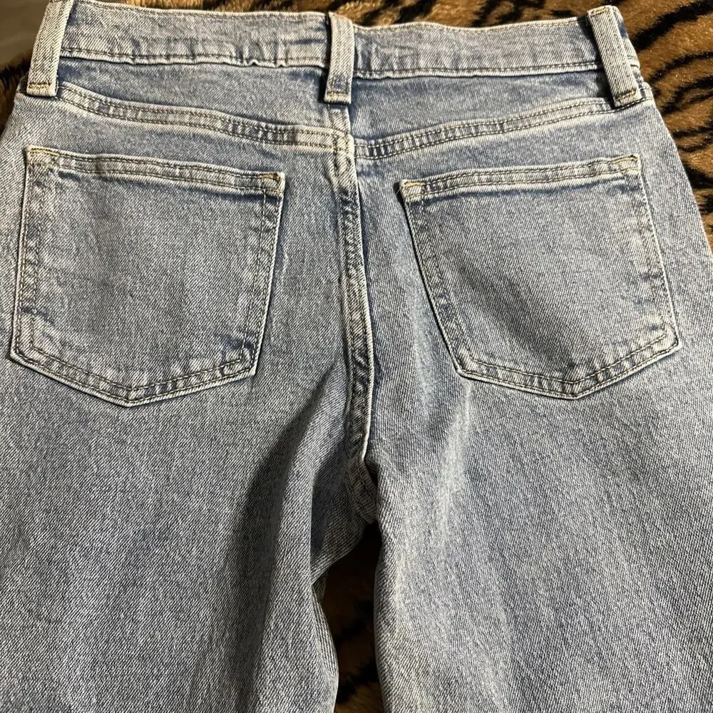 Girl’s Size 14 High Rise Flare Jeans Old Navy Butterfly Embroidered NWT School